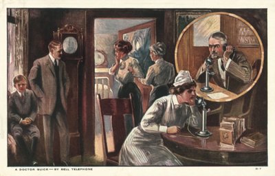 Woman telephoning a doctor by American School